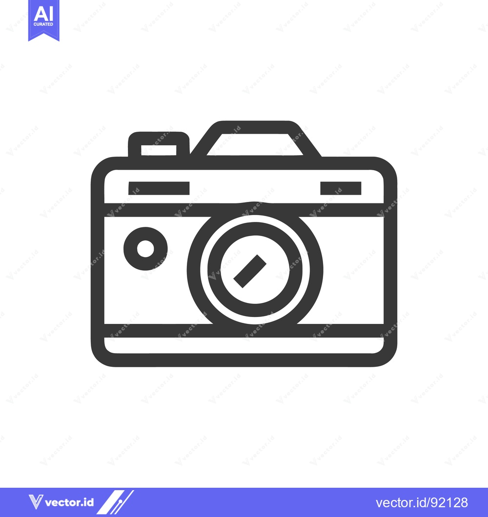 Premium Vector of Minimalist Camera Icon: Bold Outline, Clean Design, Photography Symbol