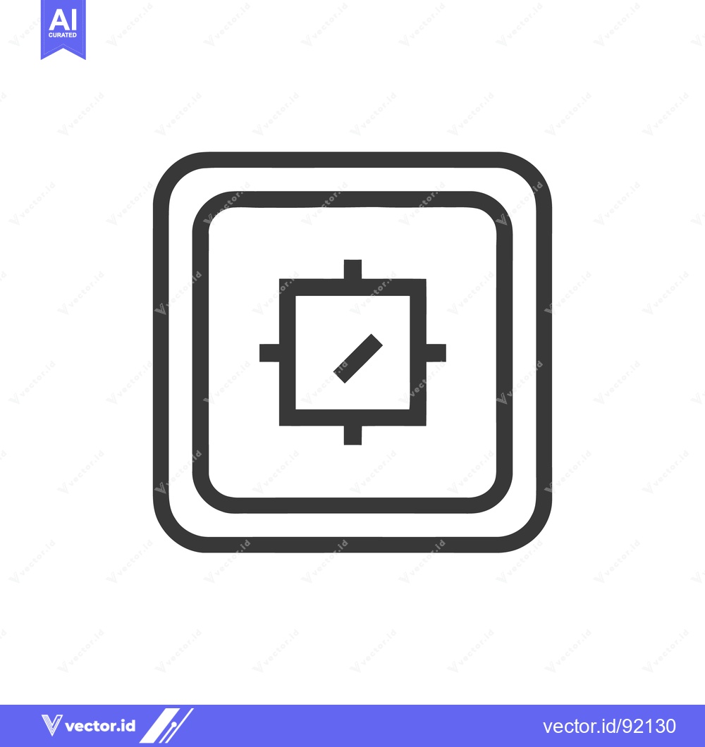 Premium Vector dari Minimalist Square Icon with Diagonal Line in Center, Rounded Edges