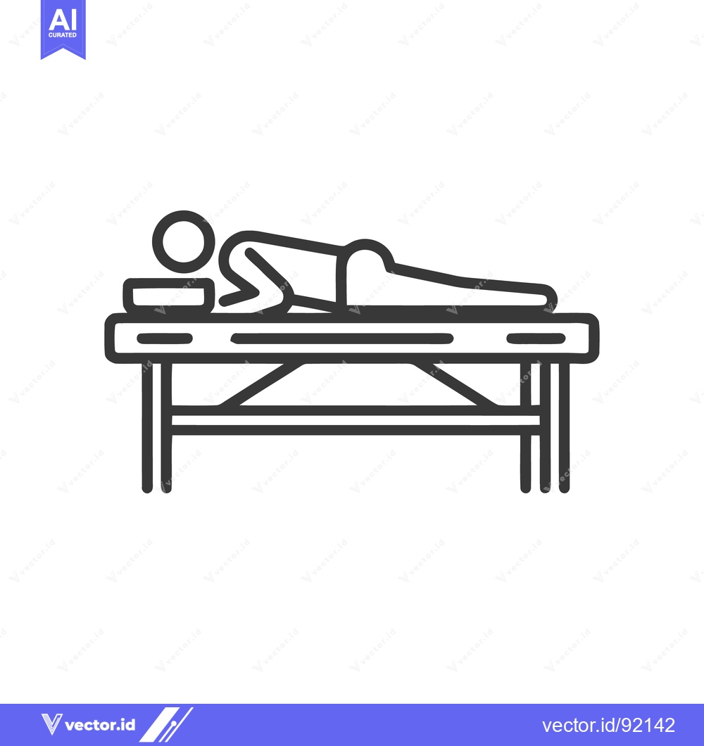 Premium Vector dari Minimalist Icon: Person Receiving Massage on Table, Wellness Concept