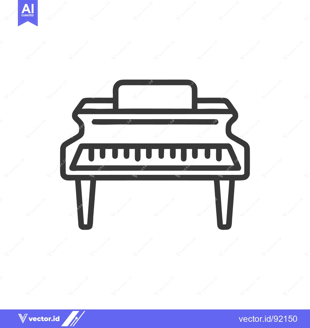 Premium Vector of Grand Piano Outline Icon: Minimalist Design for Music and Performance