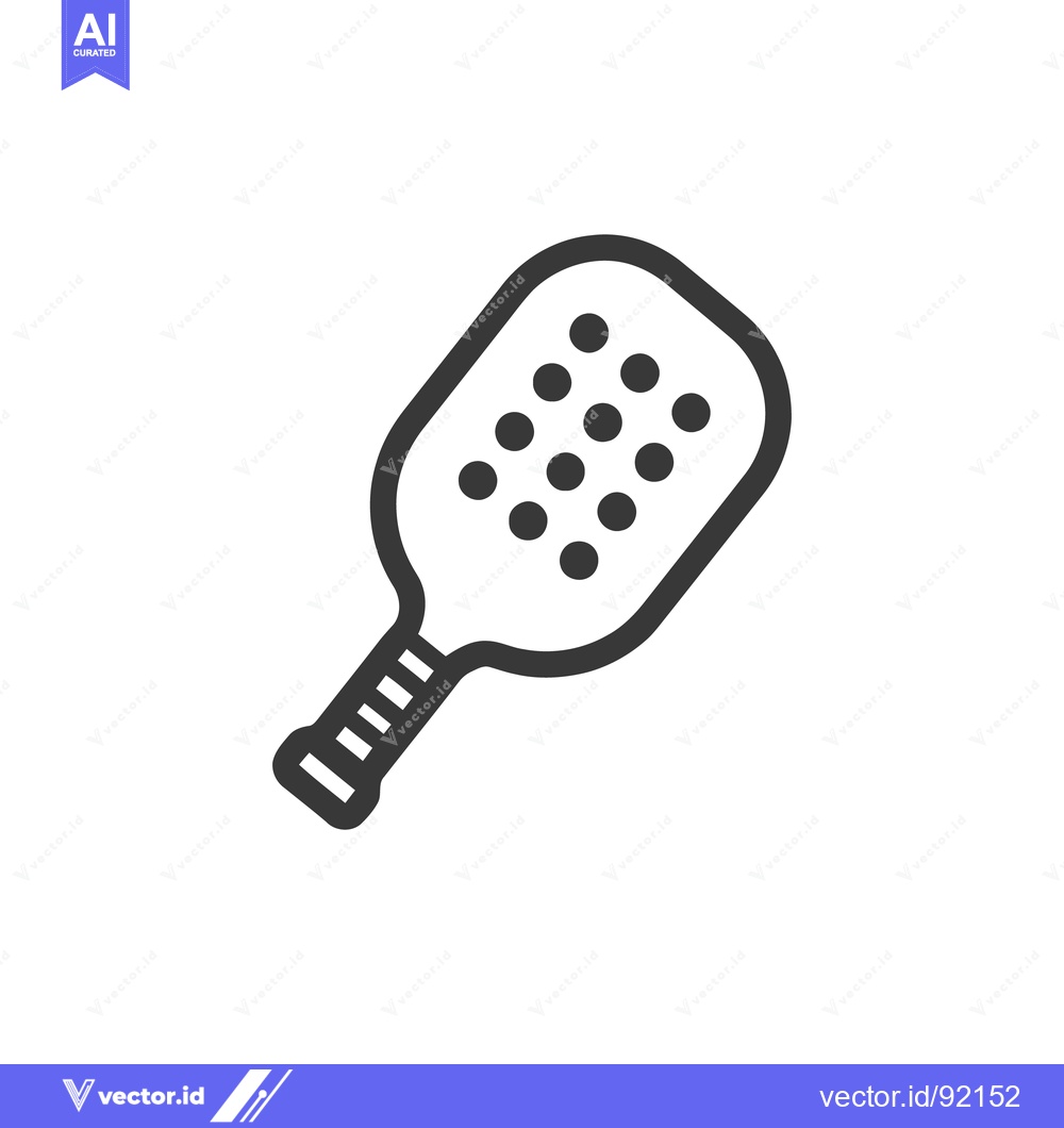 Premium Vector dari Minimalist Pickleball Paddle Icon with Perforated Surface Design