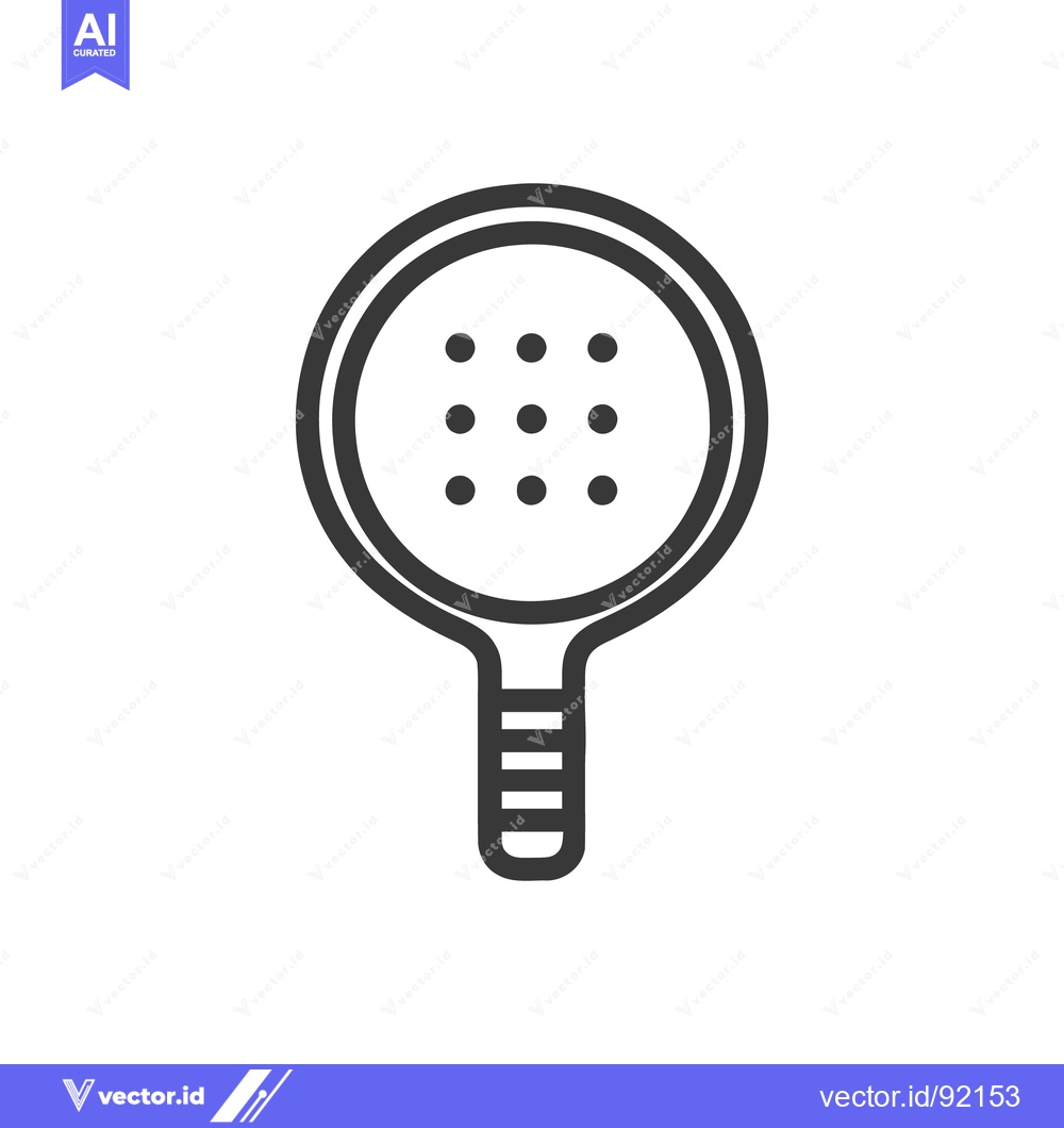 Premium Vector dari Minimalist Paddleball Paddle Icon with Perforated Surface and Striped