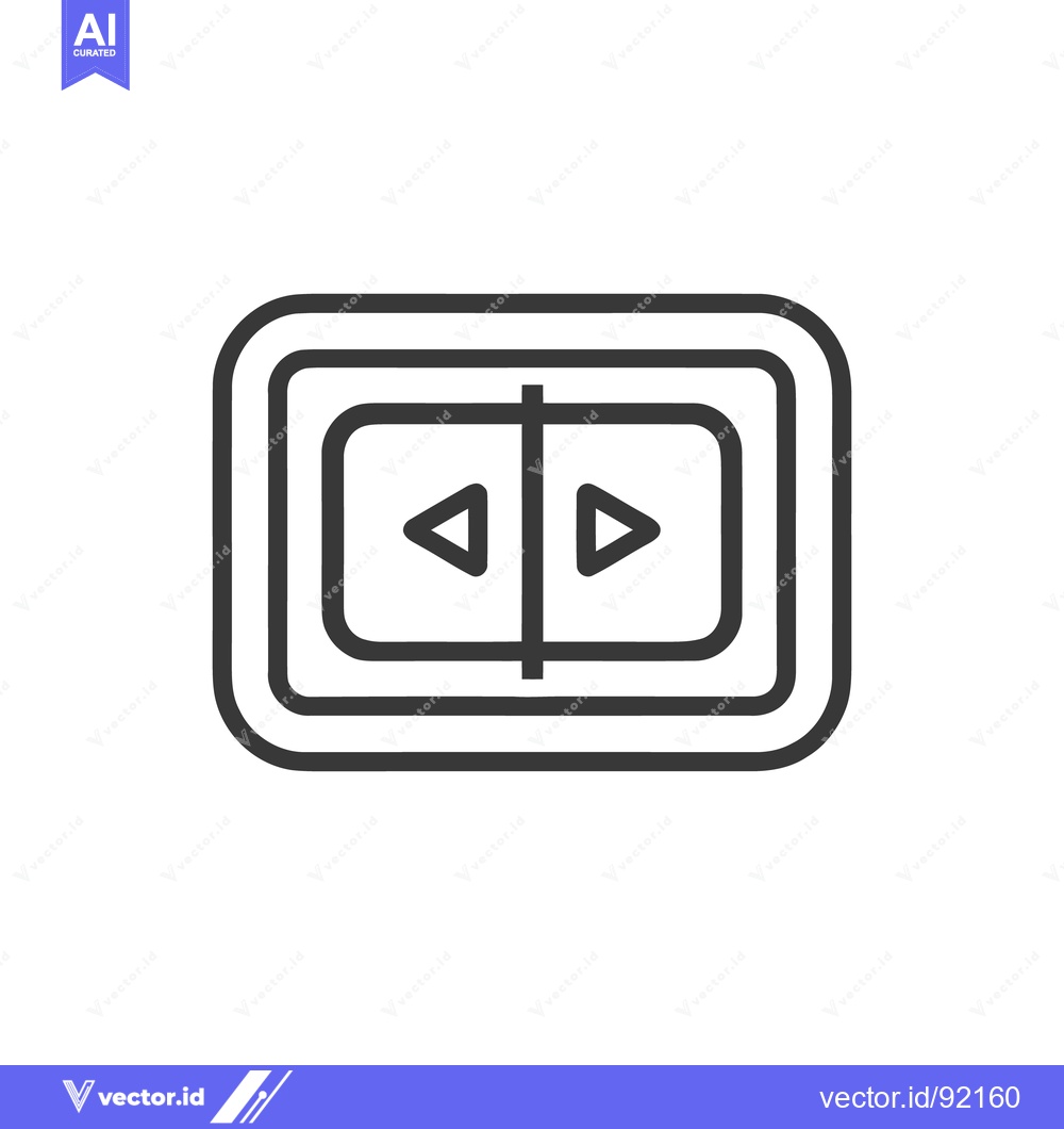 Premium Vector dari Minimalist Navigation Icon: Left and Right Arrows in Rounded Rectangle
