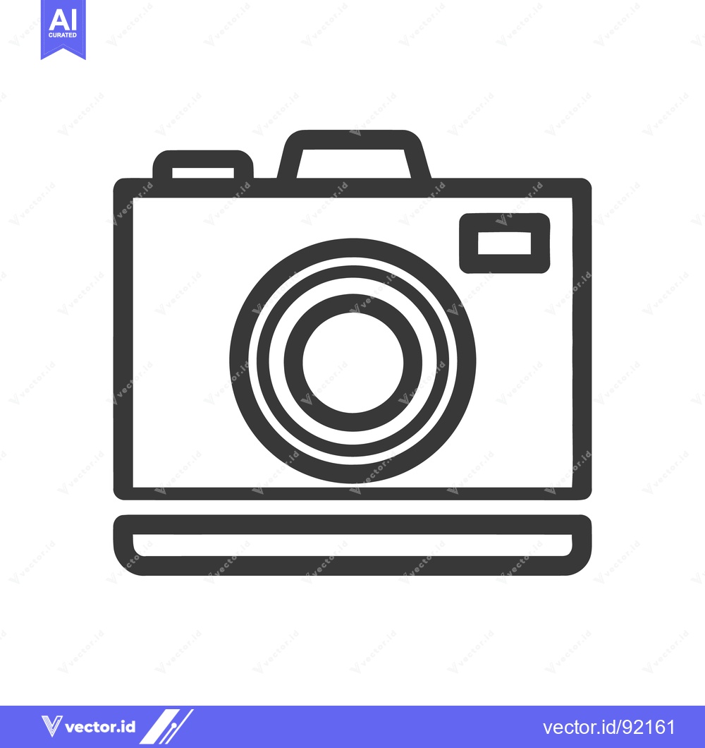 Premium Vector dari Minimalist Camera Icon: Bold Outline, Modern Design, Photography Symbo