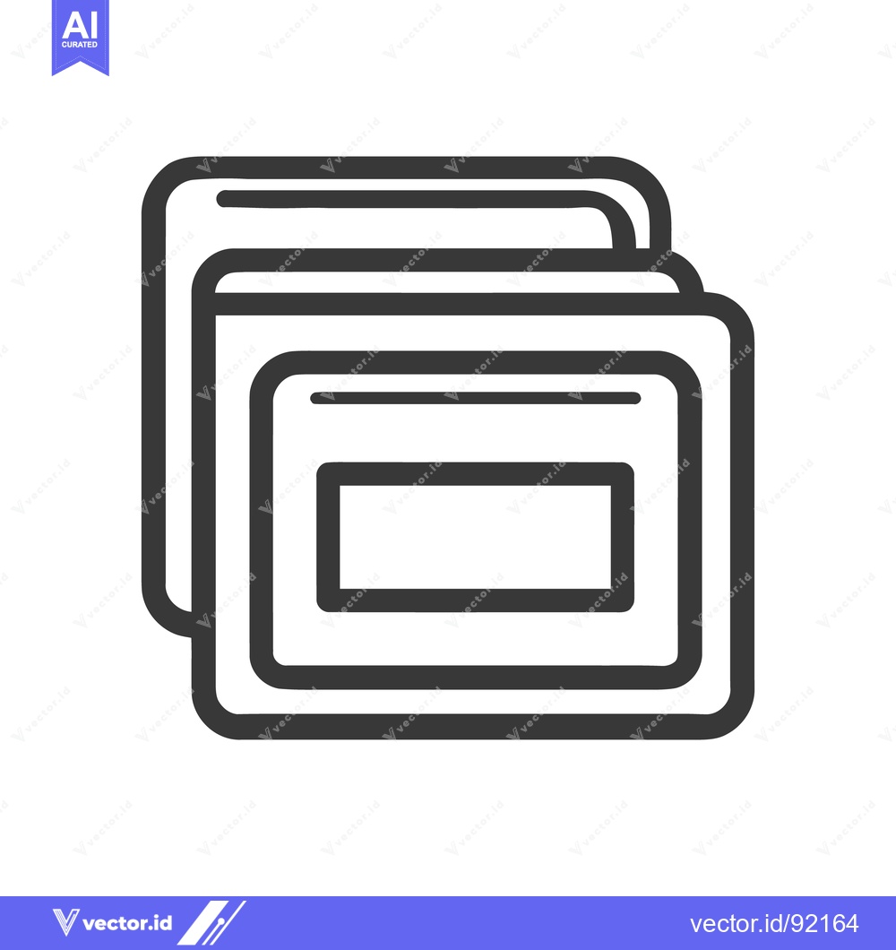 Premium Vector dari Stacked Documents Icon: Clean Line Art for Digital Interface Design