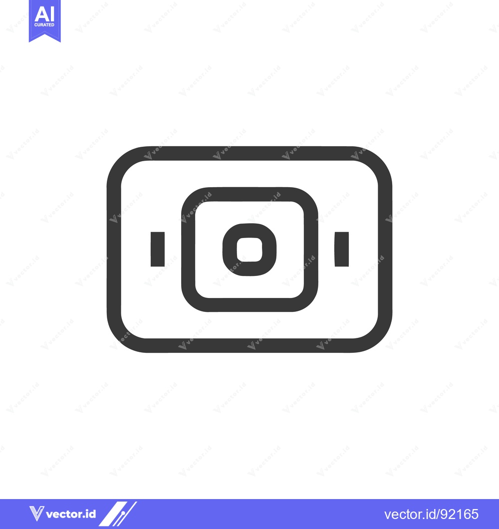 Premium Vector dari Minimalist Dark Grey Icon of a Camera Lens on White Background