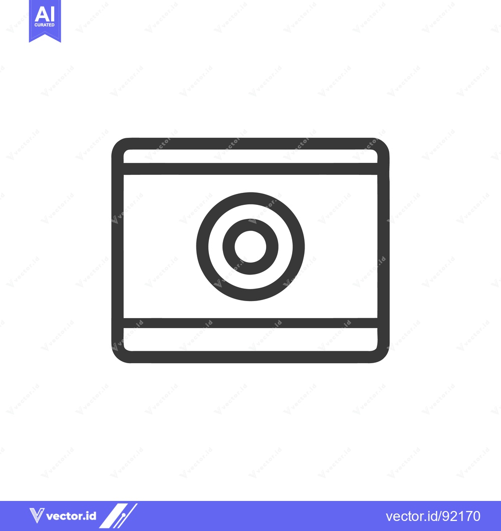 Premium Vector dari Minimalist Smart Home Security Camera Icon, Rounded Edges, Dark Gray O