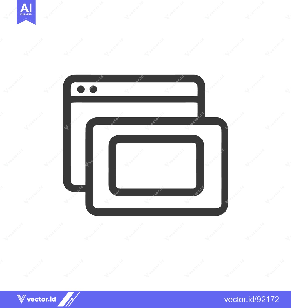 Premium Vector dari Browser Windows Icon: Minimalist Design for Web Development and User I