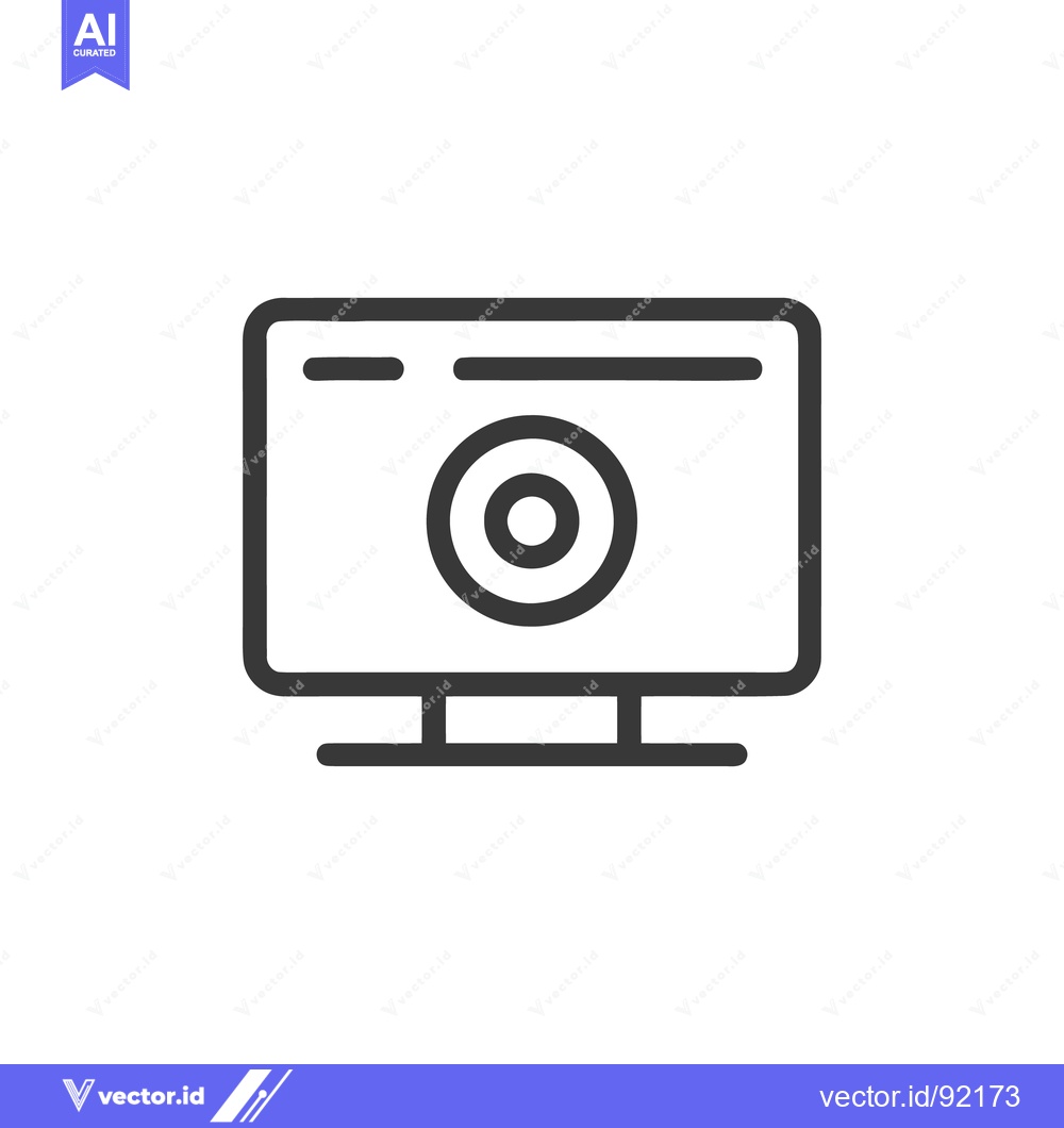 Premium Vector of Minimalist Webcam Icon: Clean Line Art on White Background