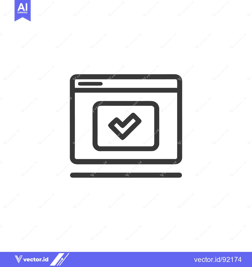 Premium Vector dari Browser Window with Check Mark: Success, Approval, and Validation Icon