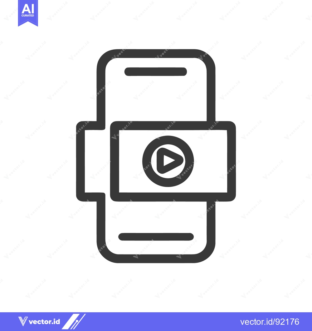 Premium Vector dari Smartphone Video Playback Icon: Modern Mobile Media Symbol