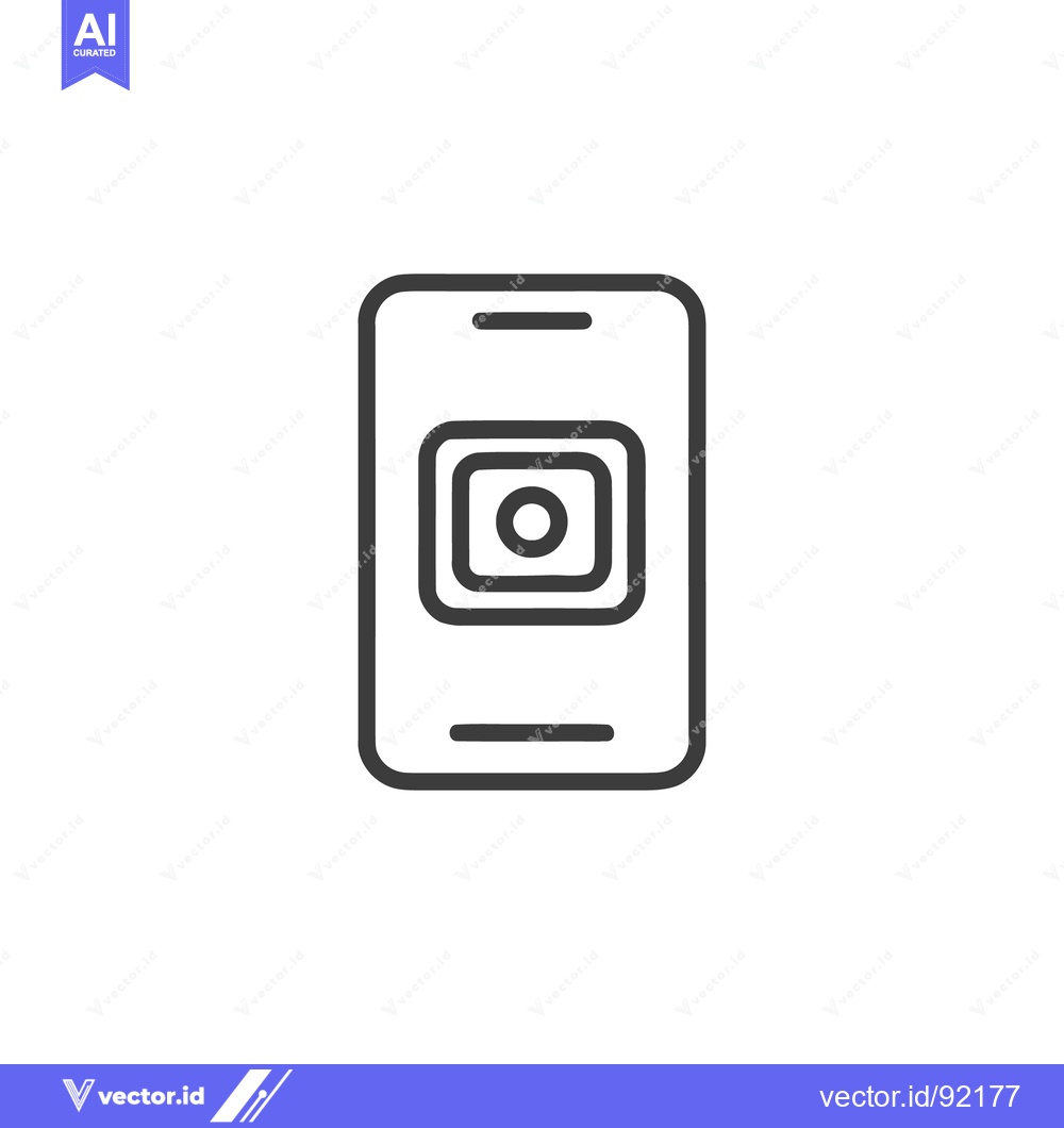 Premium Vector dari Minimalist Smartphone Camera Icon: Clean Line Art Design