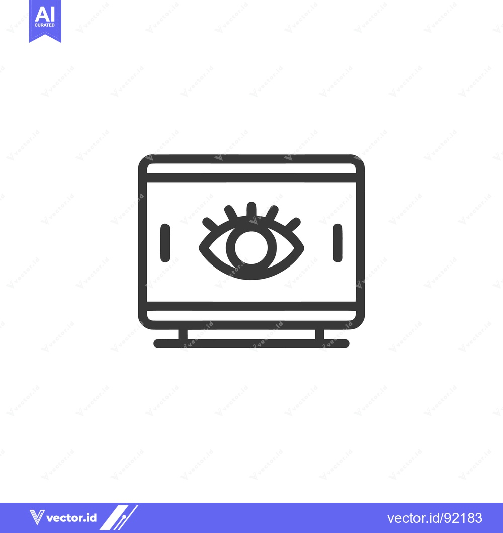 Premium Vector of Eye on Screen: Minimalist Icon of Surveillance and Monitoring Technolo