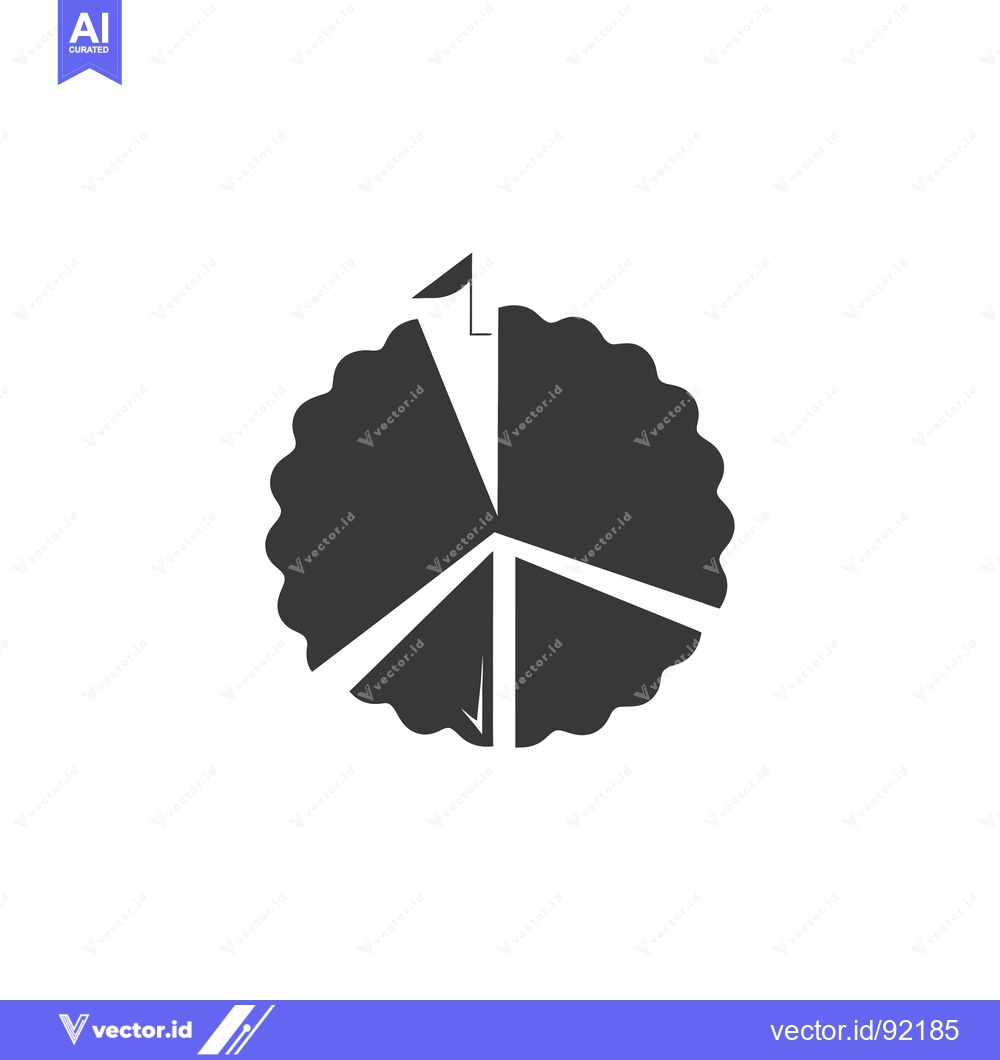 Premium Vector dari Pie Chart with Flag at the Top