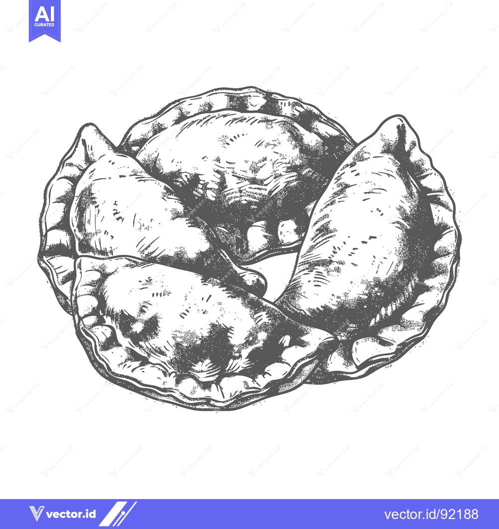 Premium Vector dari A vintage illustration of multiple baked pastries on white
