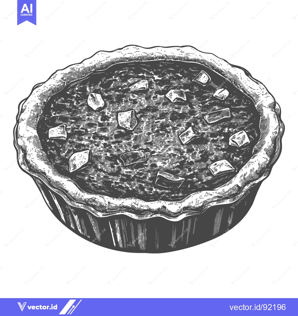 Premium Vector dari A detailed vintage illustration of a delicious looking pie