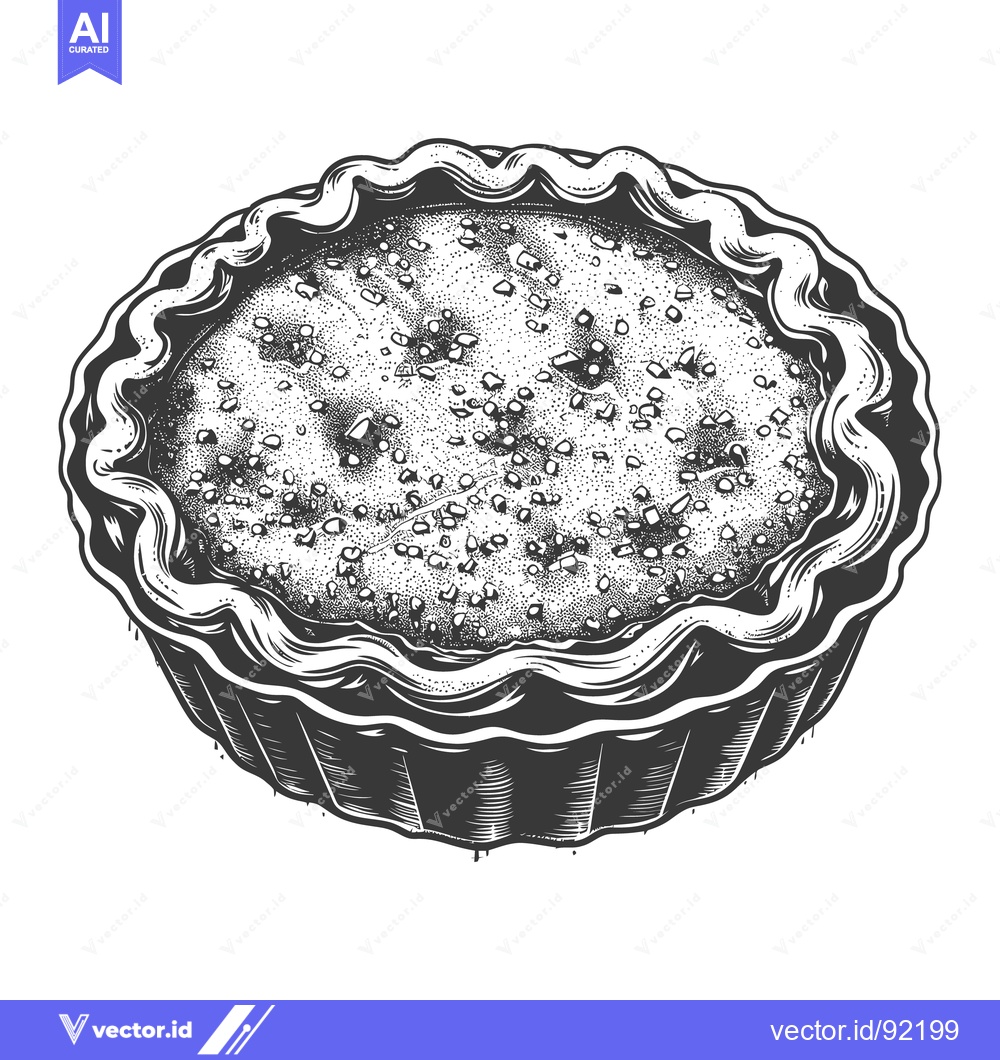 Premium Vector dari A Detailed Engraved Illustration Of A Delicious Round Tart