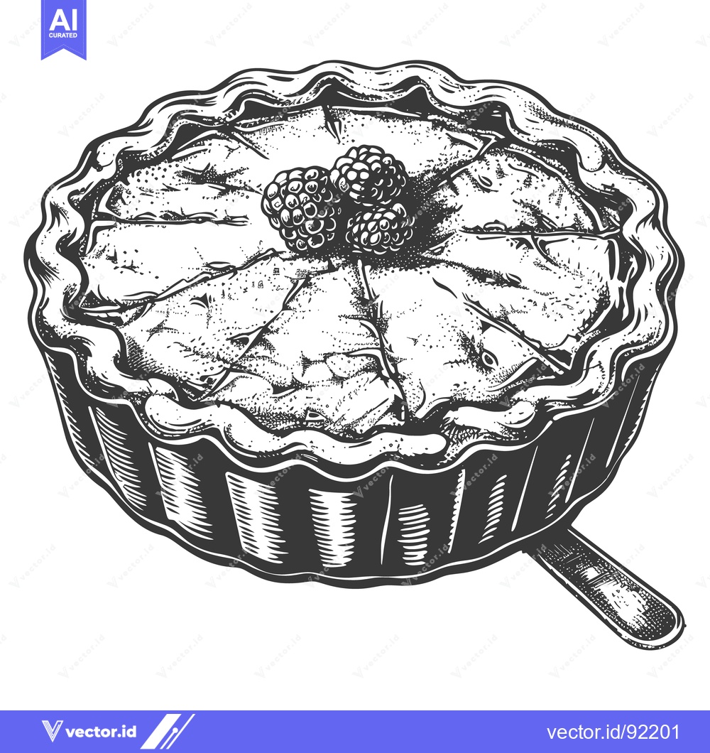 Premium Vector dari An illustrated close up view of a sweet baked tart
