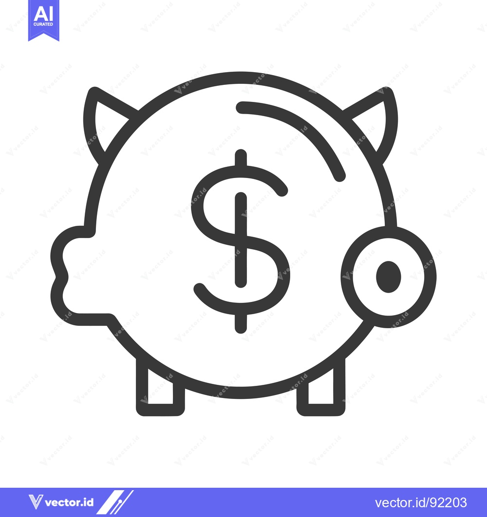 Premium Vector dari Piggy Bank Icon with a Dollar Sign