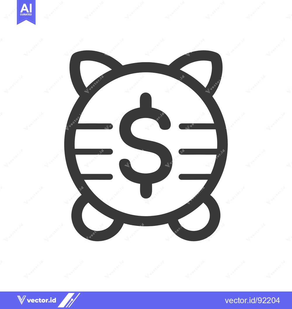 Premium Vector dari Piggy Bank Icon with Dollar Sign Inside