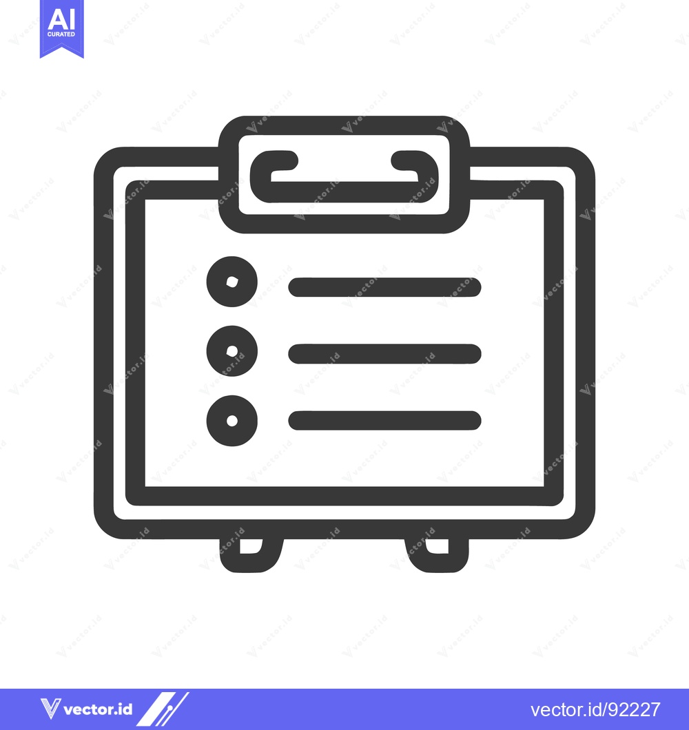 Premium Vector of Minimalist Clipboard Icon with Checklist and Rounded Edges, Dark Gray