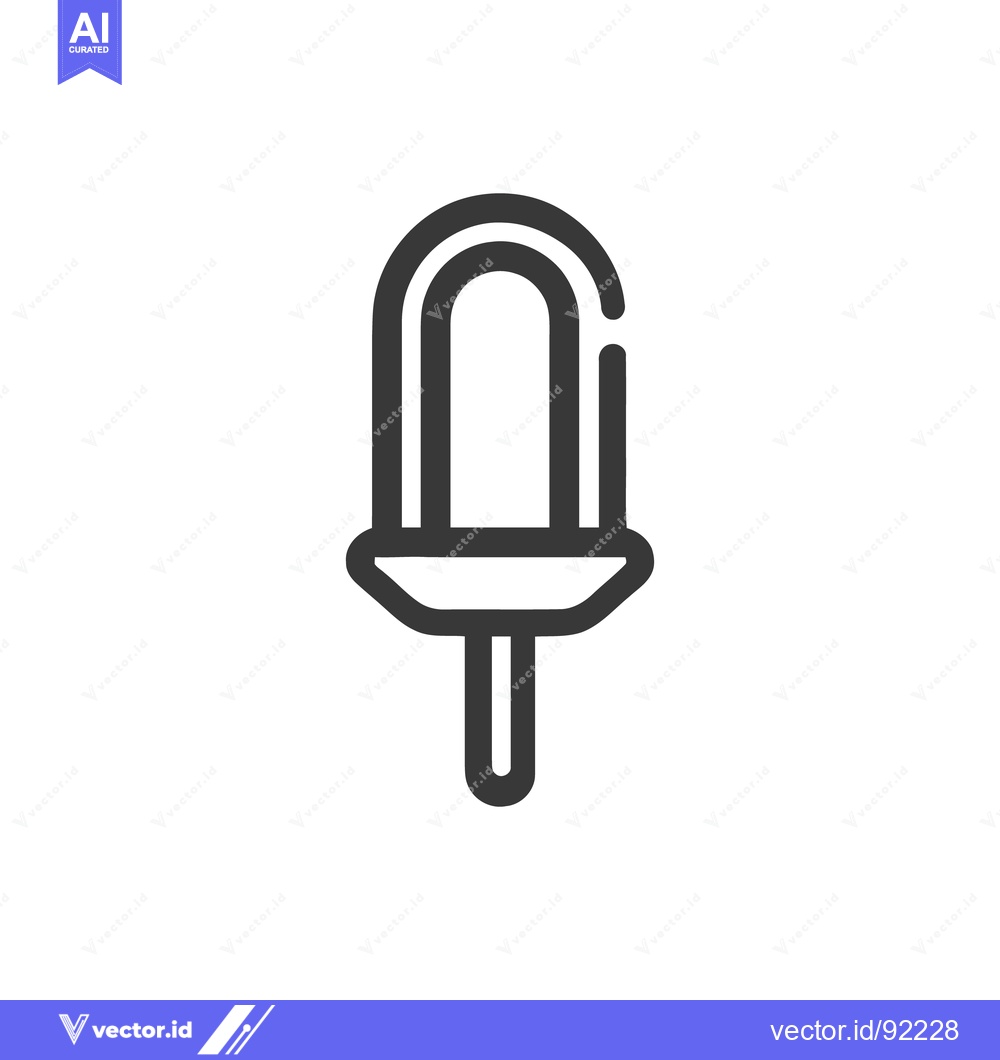 Premium Vector of Minimalist Ice Cream Bar Icon: Rounded Edges, Clean Design, Dark Gray