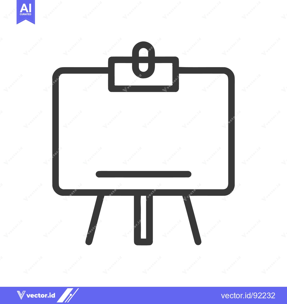 Premium Vector dari Minimalist Easel Icon: Clean Line Art for Presentations and Design
