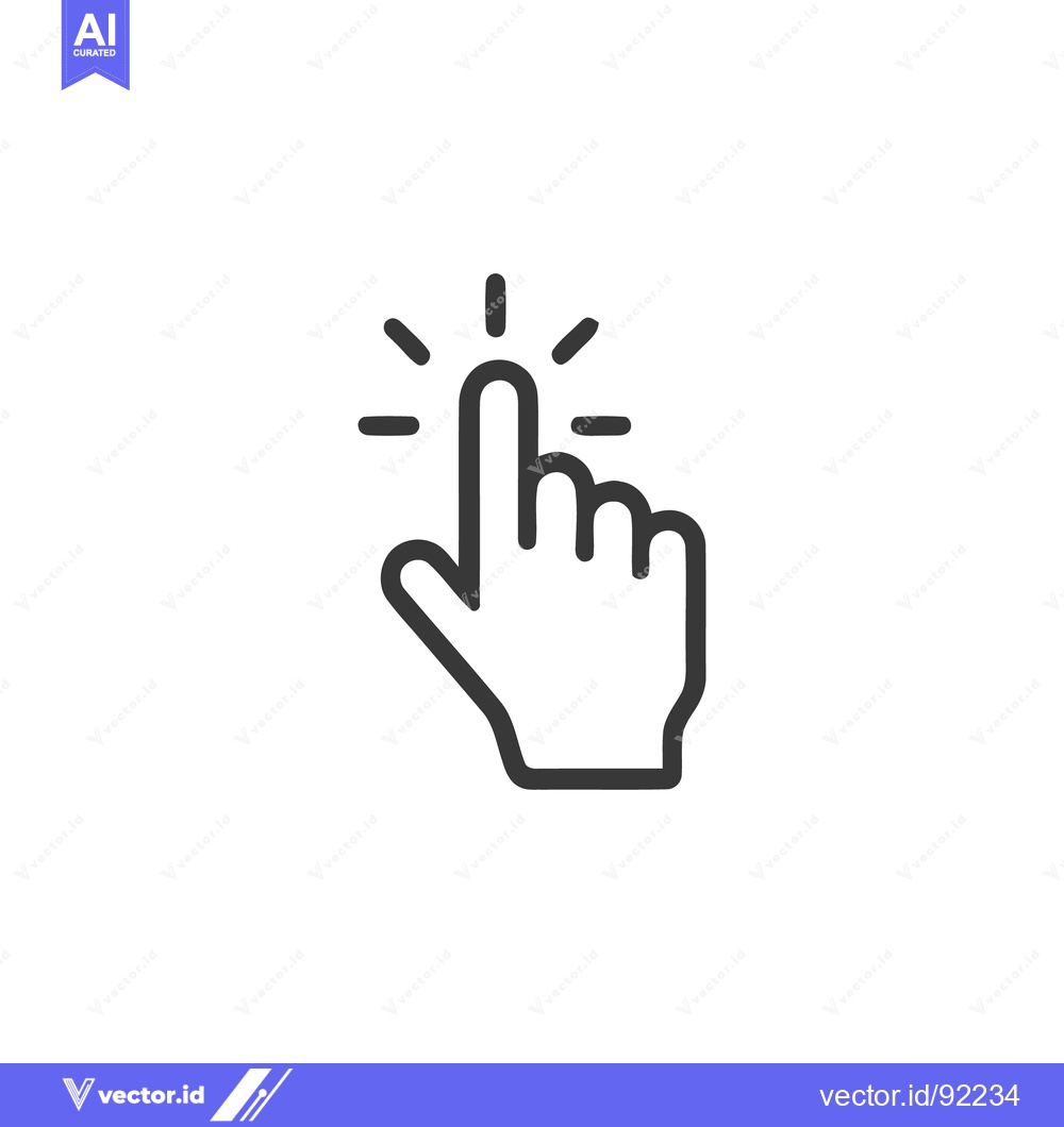 Premium Vector dari Minimalist Hand Cursor Icon with Finger Pointing Upward and Glowing Ef