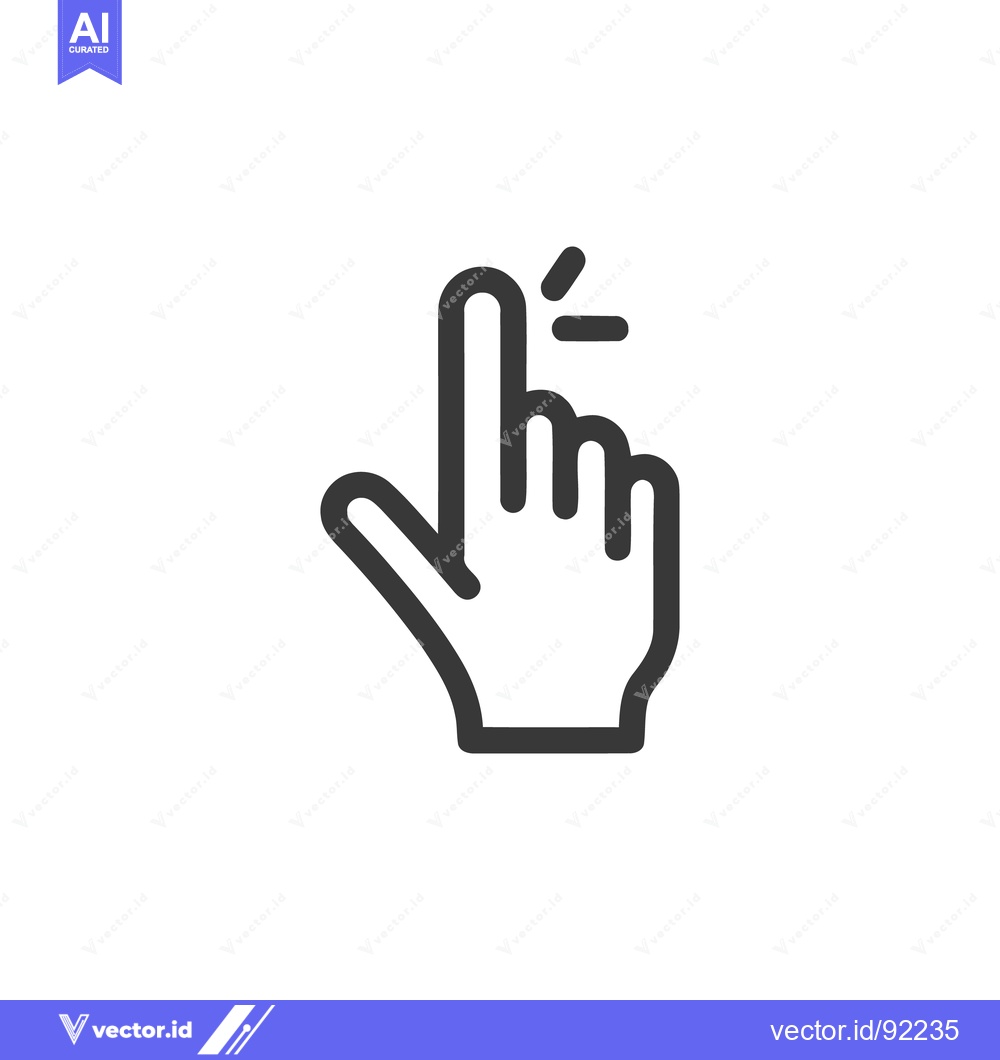 Premium Vector of Finger Tap Icon: Hand Gesture with Index Finger and Touch Effect