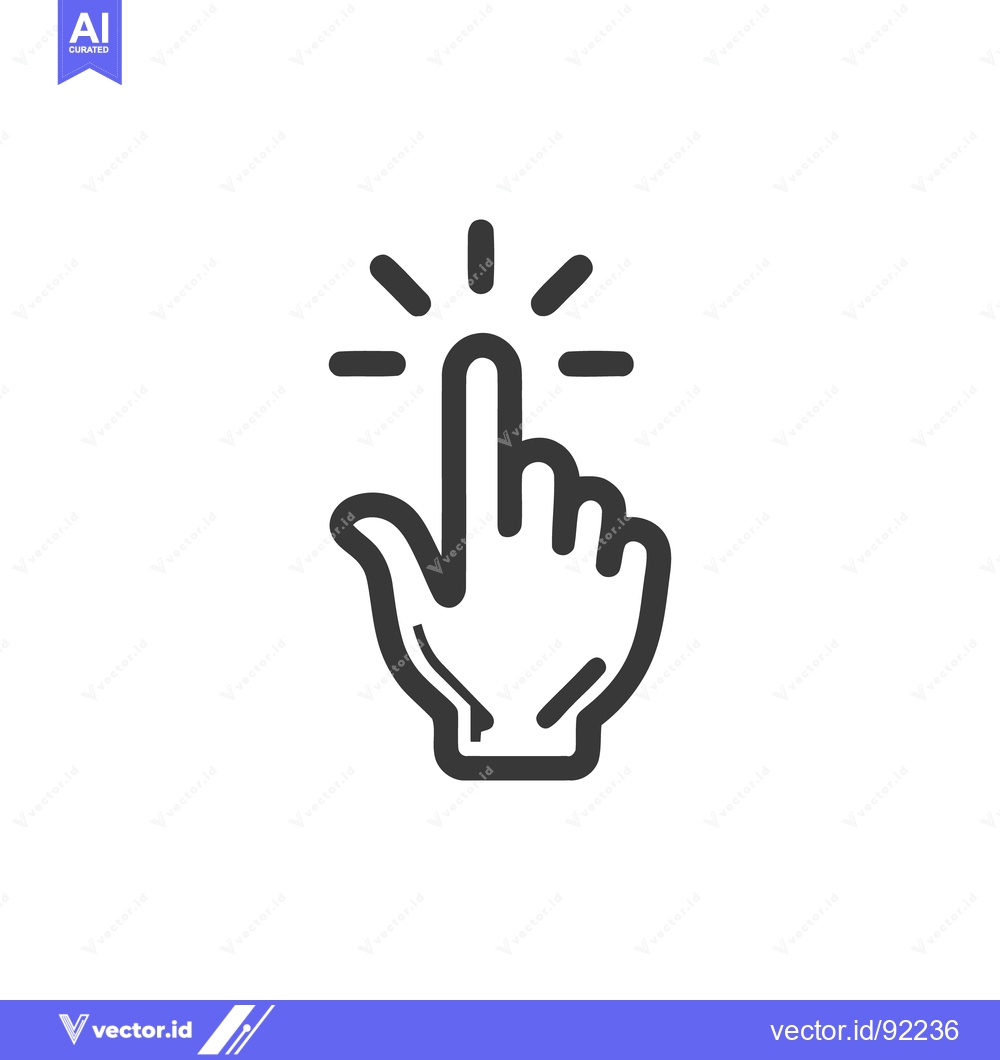 Premium Vector dari Finger Tap Icon: Simple Hand Gesture for Touchscreen Interaction, Isol