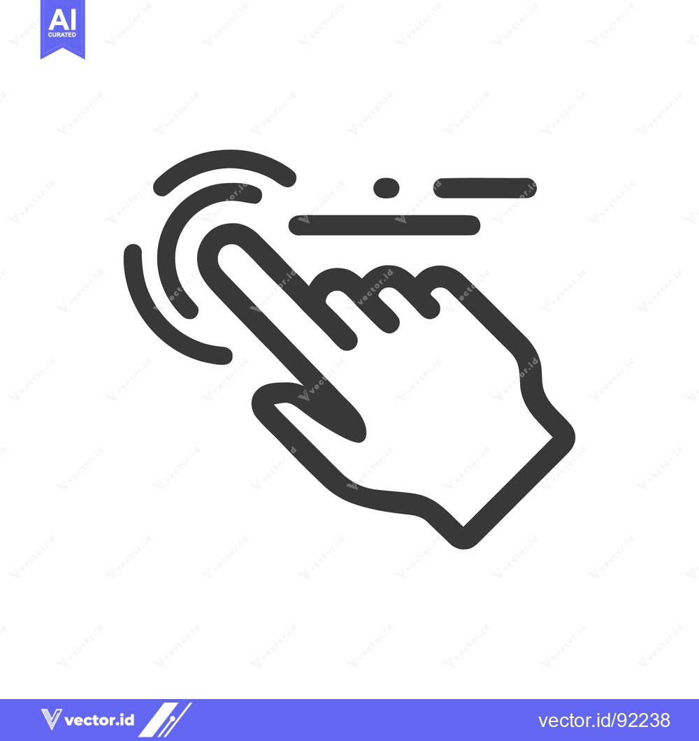 Premium Vector dari Finger Tap and Swipe Gesture Icon, Minimalist Design, Technology Inter