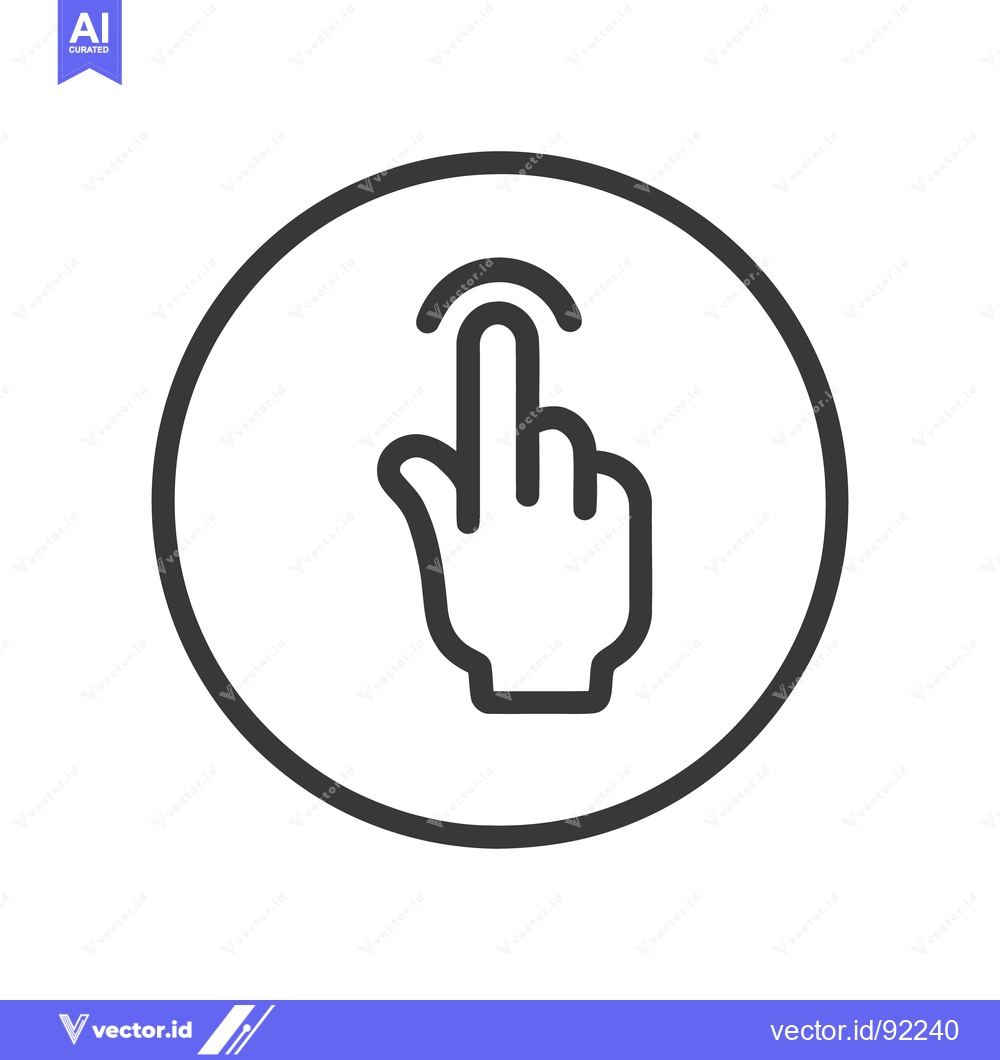 Premium Vector dari Touchscreen Hand Gesture Icon in Circle, Minimalist Design, Dark Gray
