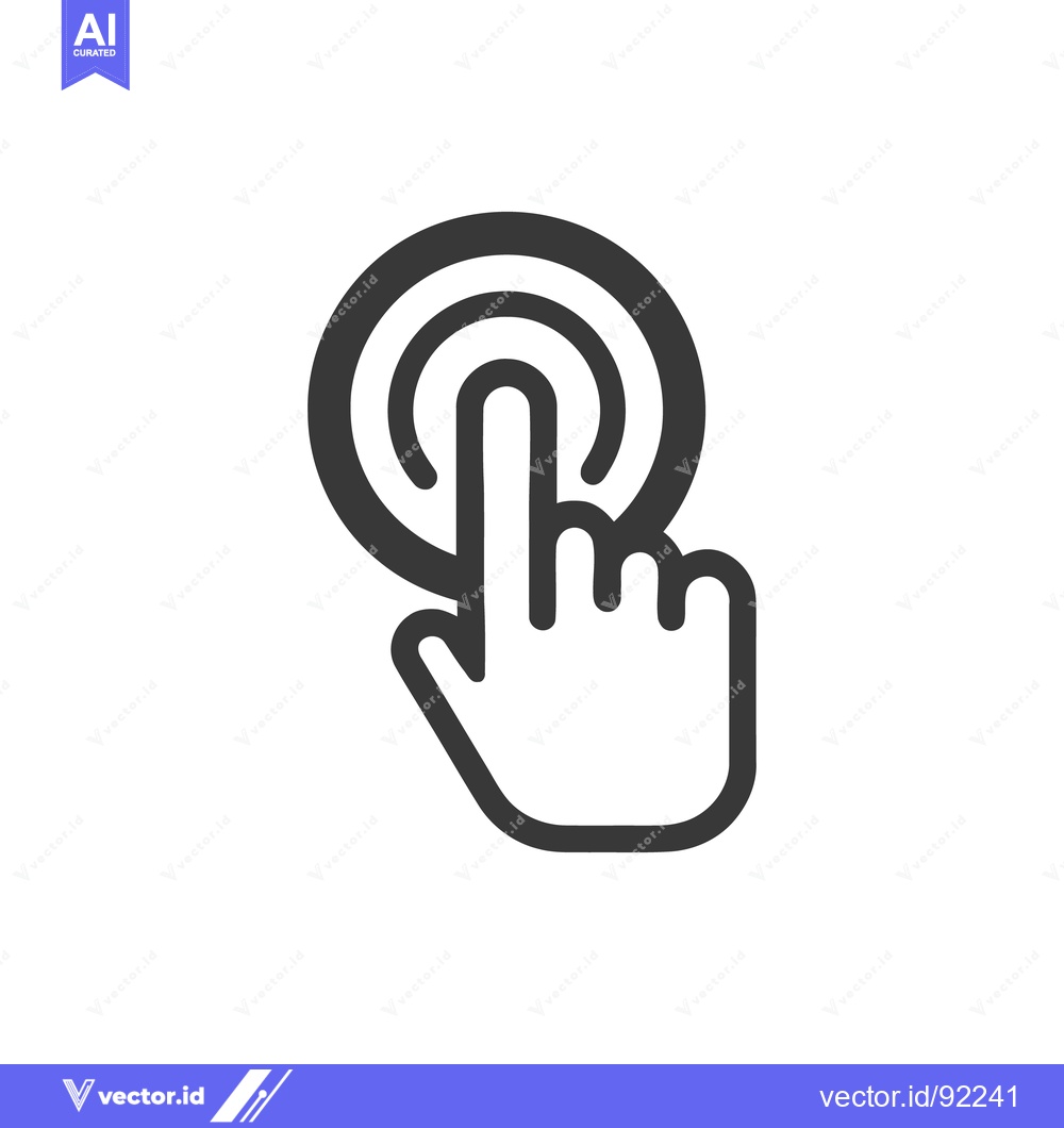 Premium Vector of Finger Tap Icon: Minimalist Design for Interface Interaction