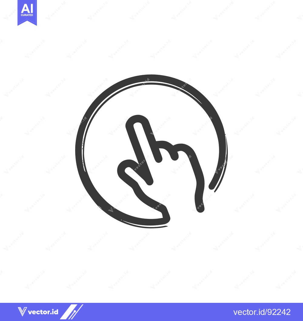 Premium Vector dari Hand Gesture Icon: Finger Pointing in Circle, Grunge Style, Isolated