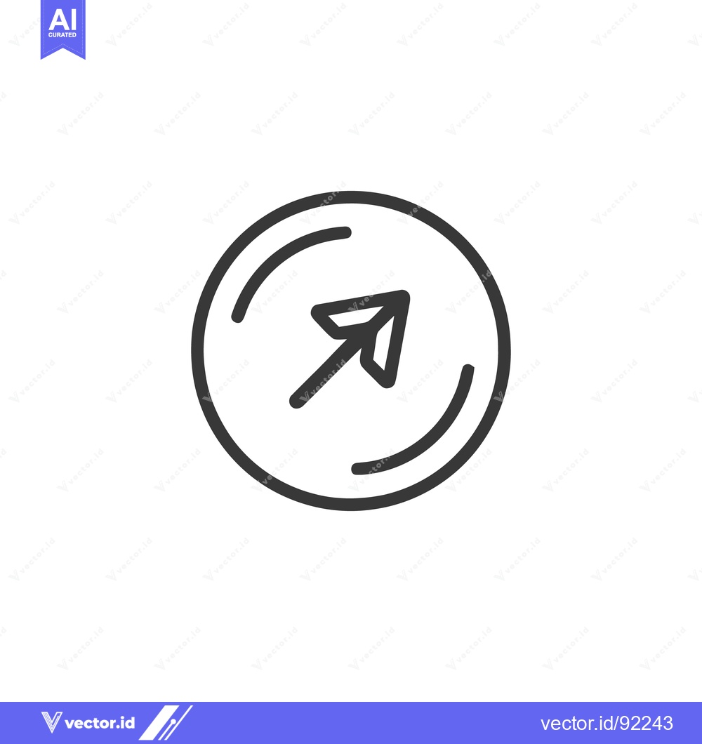 Premium Vector of Arrow Pointing Upward in Circular Frame, Minimalist Icon Design