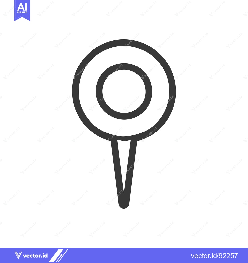 Premium Vector dari Minimalist Location Pin Icon: Simple Gray Design on White Background