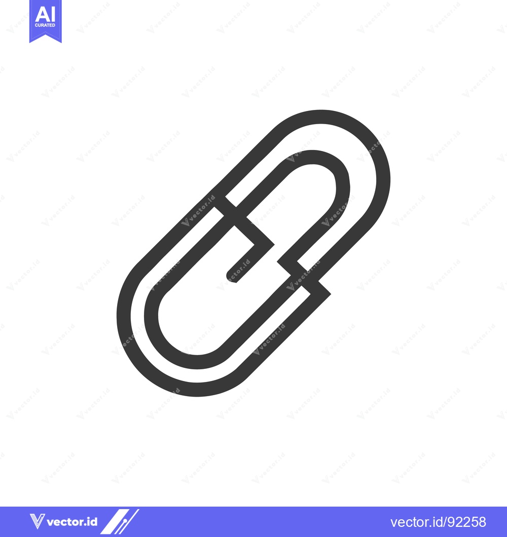 Premium Vector dari Minimalist Paperclip Icon: Simple, Bold Line Art on White Background