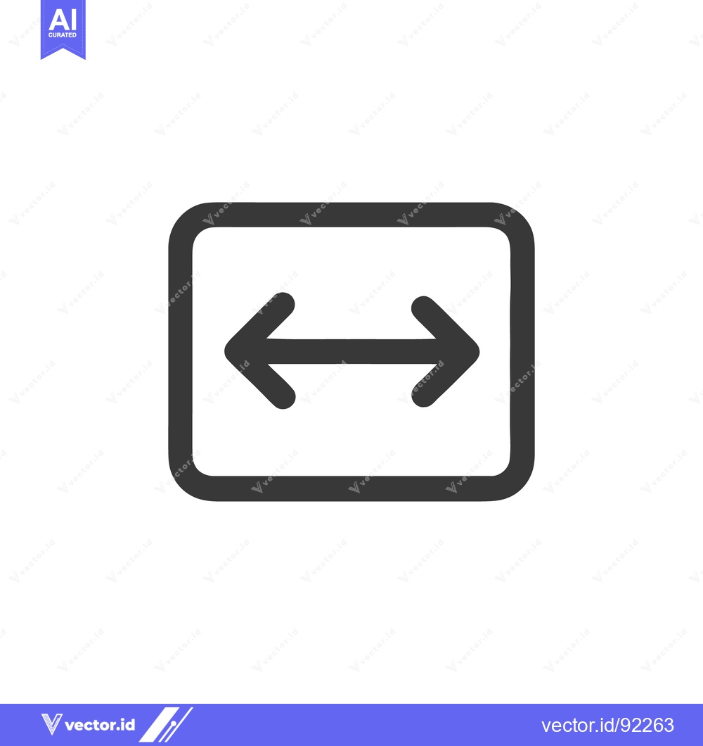 Premium Vector of Rounded Square with Double-Headed Arrow: Directional Icon in Gray