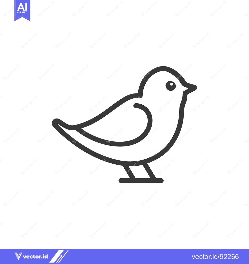 Premium Vector dari Minimalist Bird Icon: Simple Line Art Illustration on White Background