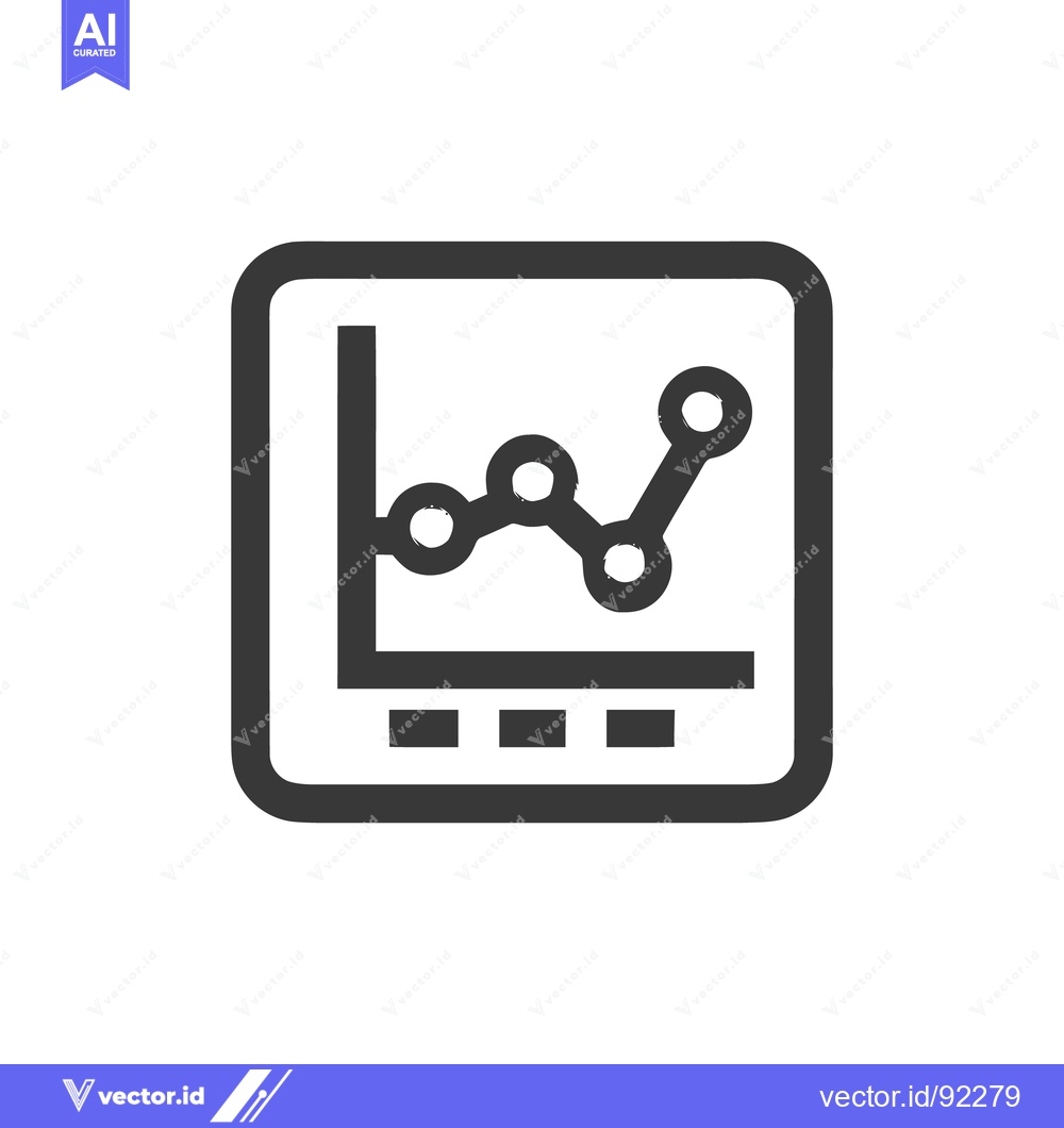 Premium Vector dari Rising Trend: Minimalist Graph Icon with Rounded Square Frame
