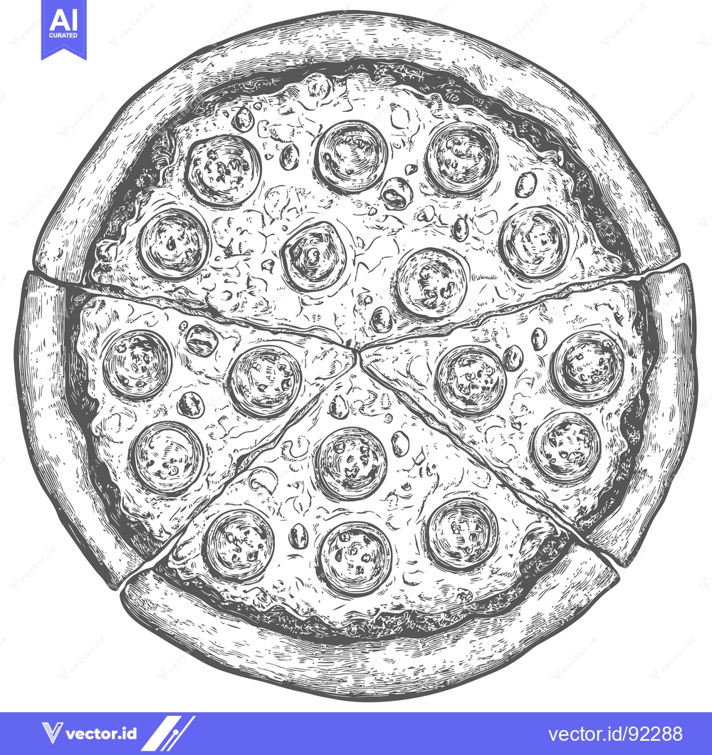 Premium Vector dari A delicious pepperoni pizza sliced and ready to be eaten