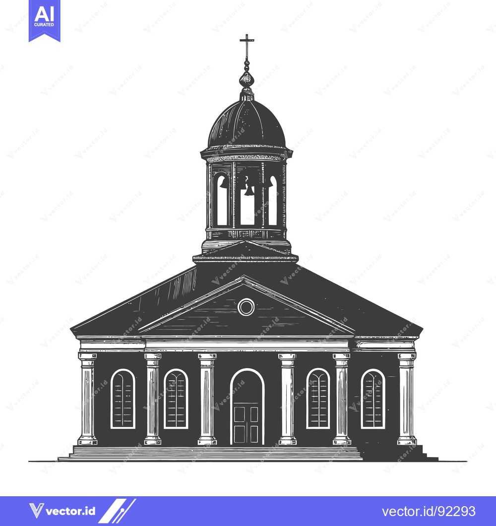 Premium Vector dari An architectural illustration depicting the facade of a classical buil