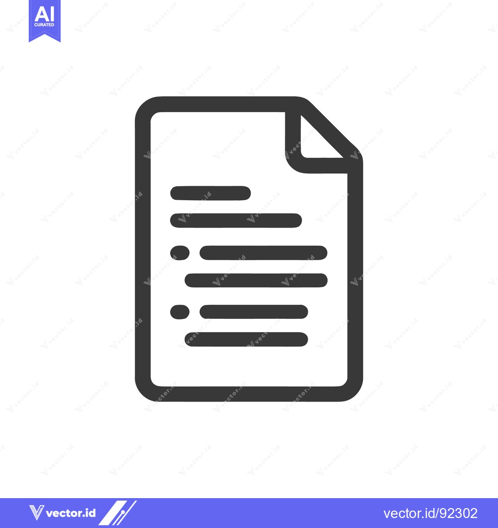 Premium Vector dari Minimalist Document Icon with Rounded Edges and List Format
