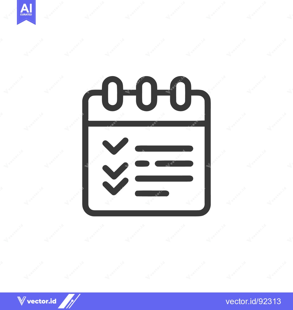Premium Vector dari Minimalist Calendar Icon with Checkmarks and Lines on White Background
