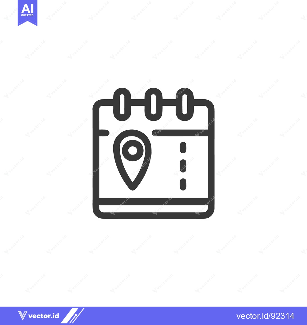 Premium Vector dari Minimalist Calendar Icon with Location Pin, Appointment Reminder Symbo
