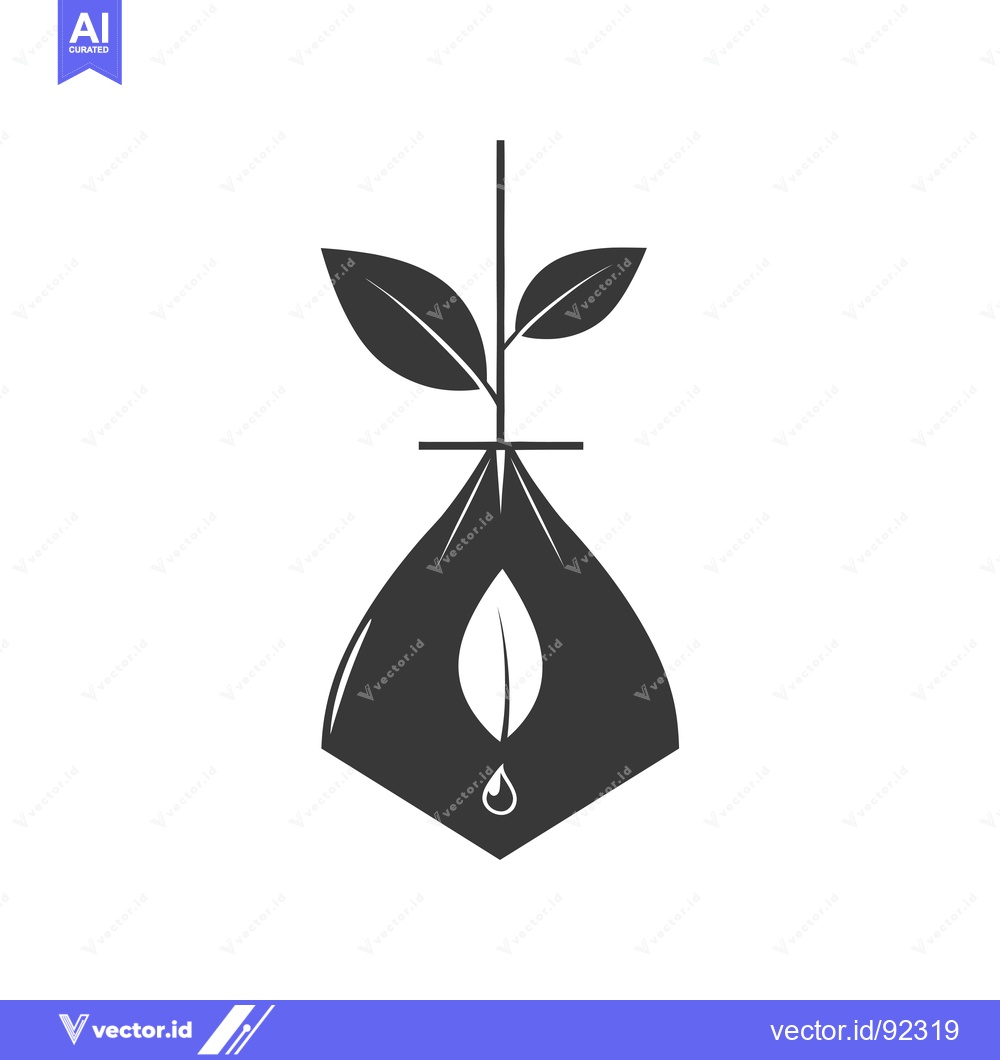 Premium Vector dari Plant Growing in a Bag with a Droplet of Water