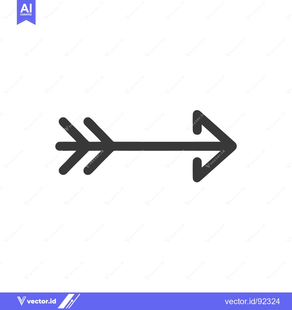 Premium Vector dari Bold Arrow Icon: Directional Symbol with Rounded Edges on White