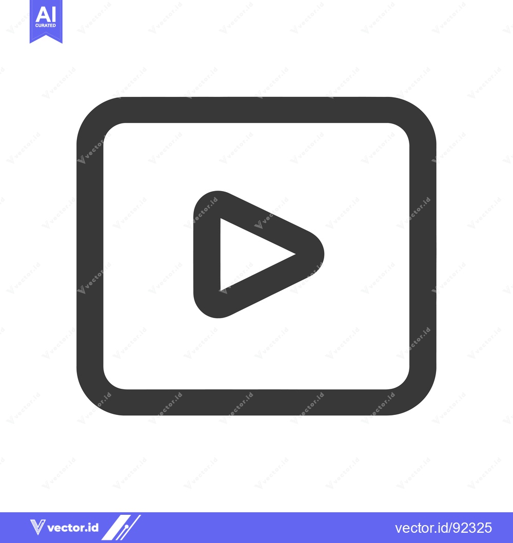 Premium Vector dari Play Button Icon Inside a Square