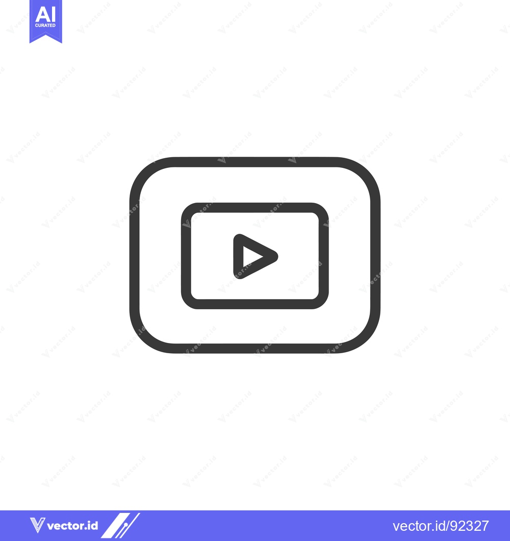 Premium Vector dari Play Button Icon Within a Square