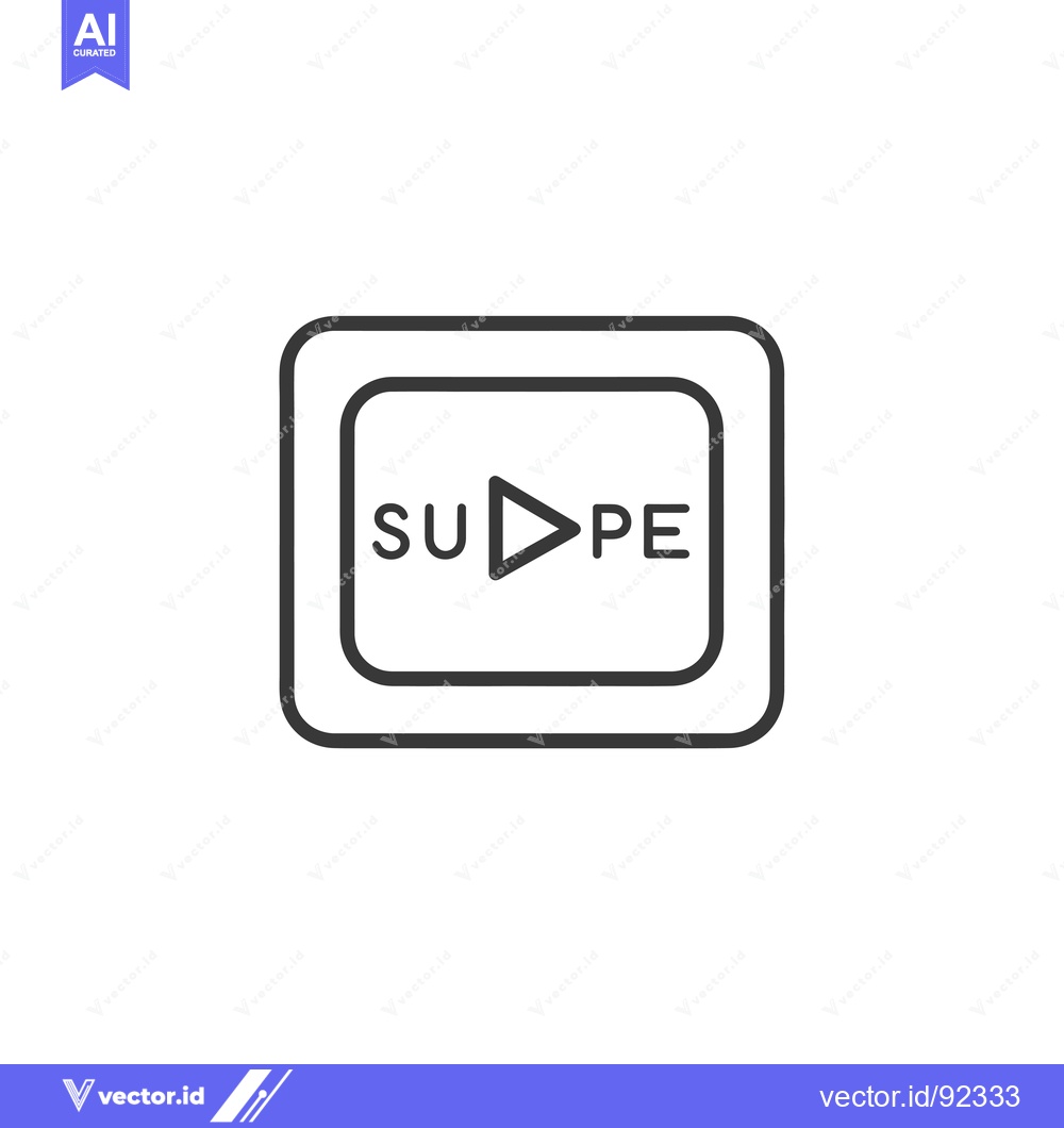 Premium Vector dari Play Button Inside Square Frame with "SU PE" Text